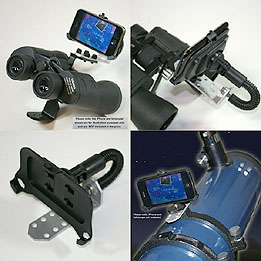 iPhone holder for binoculars and telescopes